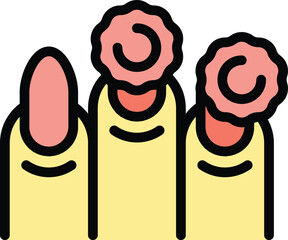 Studio art nail icon outline vector. Care beauty. Fingernail client color flat