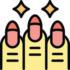 Shiny nail icon outline vector. Polish art. Care beauty color flat
