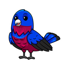 Cute banded cotinga bird cartoon