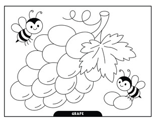Grapes coloring pages for kids