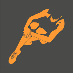 Unhappy woman sitting on floor and hug her knee, thinking about problems. Upset girl feeling lonely and sad, psychological and mental troubles. Suffering from bad relationship or break up