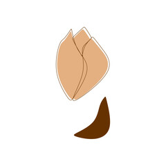  Beige abstract floral vector element