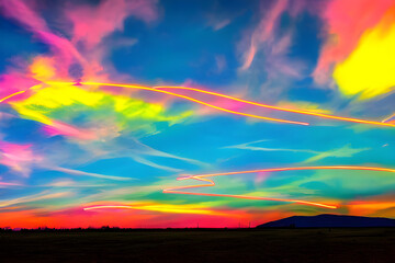 neon line in the sky