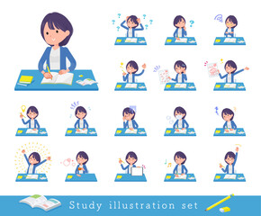 Fototapeta premium 勉強に関する広報担当女性のセット
