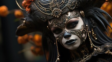 Mysterious Venetian Mask Festival Look