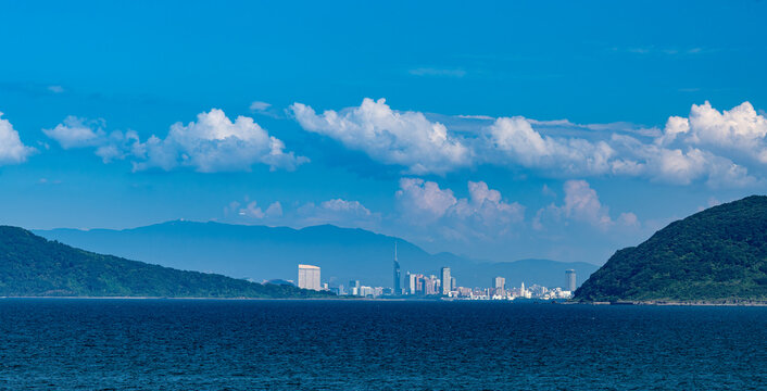 fukuoka city and the bay panorama coastal view from itoshima peninsula, japan
