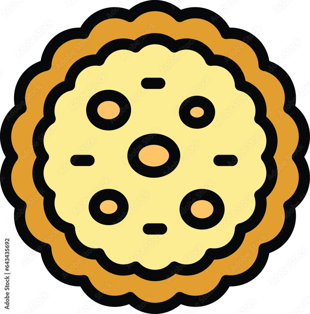 Aufkleber cracker shape icon outline vector. sugar grain. cookie snack color flat