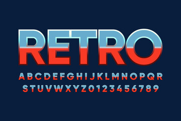 Fototapeta na wymiar Retro typography 3D text effect vector template