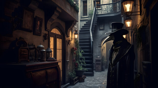 Cloaked in Darkness: A Haunting Stock Image of the Grim Reaper, the Eerie Personification of Death and the Unknown.