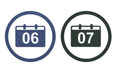 Calender icon symbol with texture