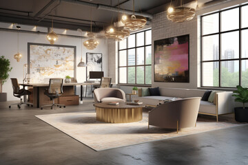 Interior Office Space - Indoor Urban Work Environment