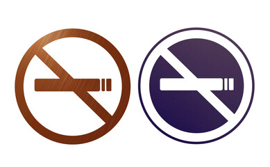  NO Smoking red and blue icon symbol with texture