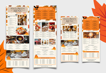Halloween Coffee Shop Hand Menu Layout