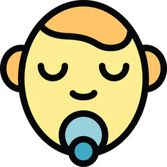 Baby icon outline vector. Childcare education. Service daycare color flat