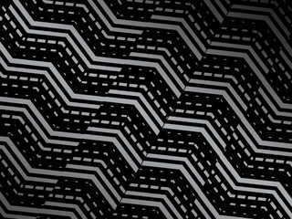 Black abstract geometric background. Modern shapes concept. Black metal texture steel background.