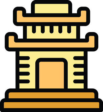 recommend clip art: Cambodia temple icon outline vector. Travel culture. Tourism map color flat