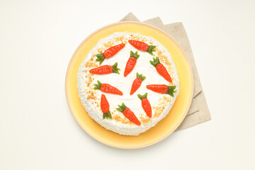 Tasty and delicious food concept - carrot cake