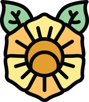 recommend clip art: Cambodia flower icon outline vector. Travel culture. Temple map color flat