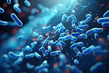 Bacteria Bacterium Blue color - obrazy, fototapety, plakaty