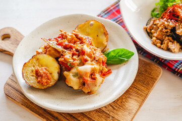 ゼブラ茄子のミートソース焼き