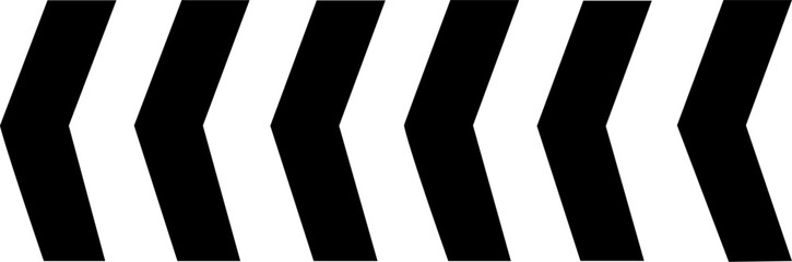 Temporary road control version Chevron alignment right curve sign. Replaceable vector design.	