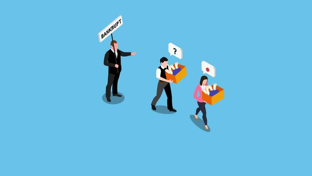 Businessman bankrupt dismiss group of employees