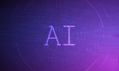 Artificial Intelligence ,AI chipset on circuit board, futuristic Technology Concept 