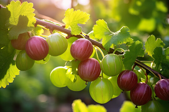 Gooseberry Bliss: Organic Charm in Maroon and Green