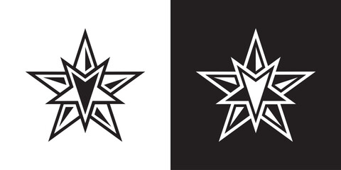 Vector silhouette star logo design template