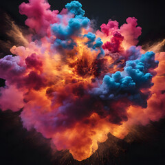 Colourful explosion. AI generative.