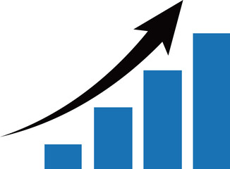 棒グラフ/増加傾向/イラスト/矢印/グラフ/シンプル