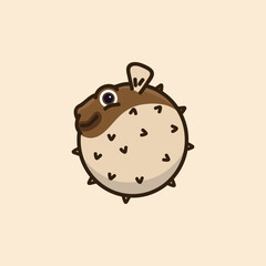 Puffer Fish Cute Vector Illustration sticker 03