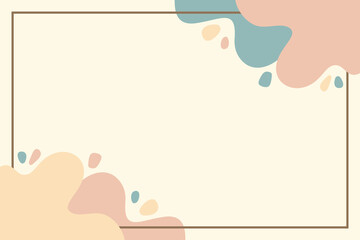 Illustration Vector Graphic of Aesthetic Background Template with Abstract Fluid Shapes and Minimalist Frame. Simple and Minimalist Pastel Colors.