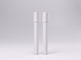 3D render empty white marker pen mockup template photo with white background front view.