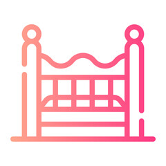 baby bed Line Gradient Icon