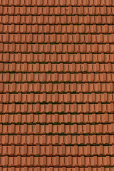  brown ceramic roof tiles close-up