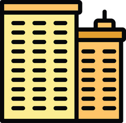 Building grant icon outline vector. Money bank. Support finance color flat