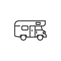 Camper car line icon