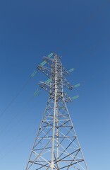 Power line pole, view from below.
