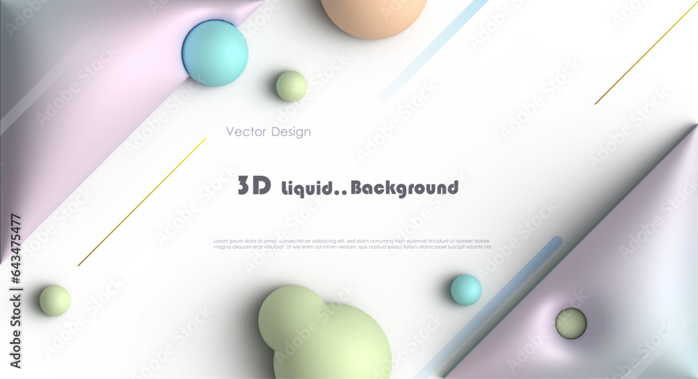 Poster vector, illustration abstract element with dynamic 3d shape, gradient color background. minimal line