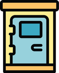 Public door icon outline vector. Gender room. Male washroom color flat