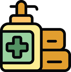 Toilet dispenser icon outline vector. Public restroom. Gender room color flat