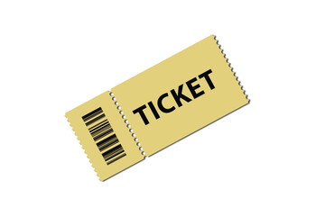 Ticket icon on white background. Vector illustration.