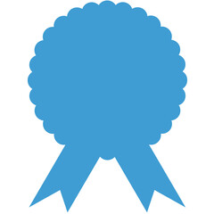Digital png illustration of blank blue rosette on transparent background