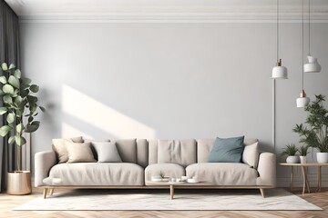 Modern Interior living room wall mockup   software and skills simple unique style 