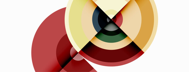 Obraz premium Circles with shadows trendy minimal geometric composition abstract background