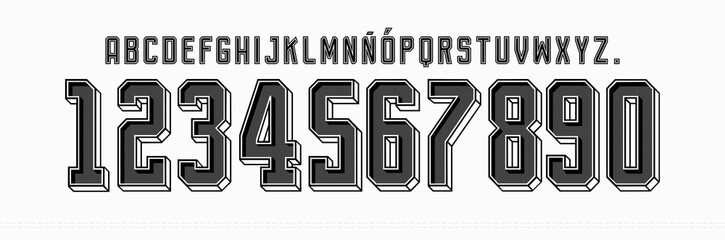 font vector team 2023 - 2024 kit sport style font. football style font with lines. corinthians font Brazil. The Timao. sports style letters and numbers for soccer team. league Brazil. Sao Paulo