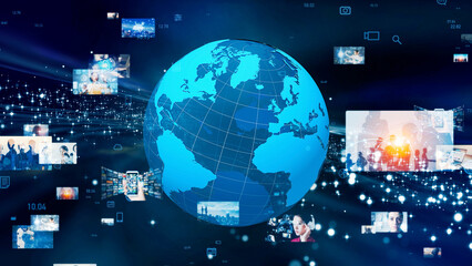 Global communication network concept. Image analysis. Digital transformation. AI (Artificial Intelligence).