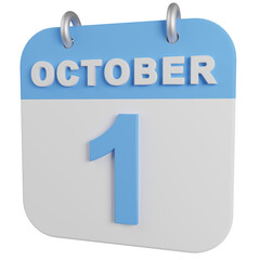 3d 1 october calendar