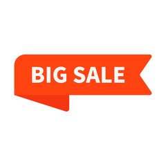 Big Sale In Orange Rectangle Ribbon Shape For Promotion Marketing Business
 - obrazy, fototapety, plakaty